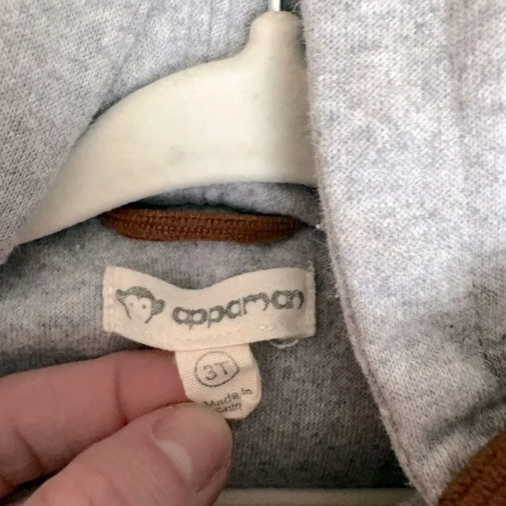 Appaman Brown Corduroy Jacket with Gray Hooded Layer